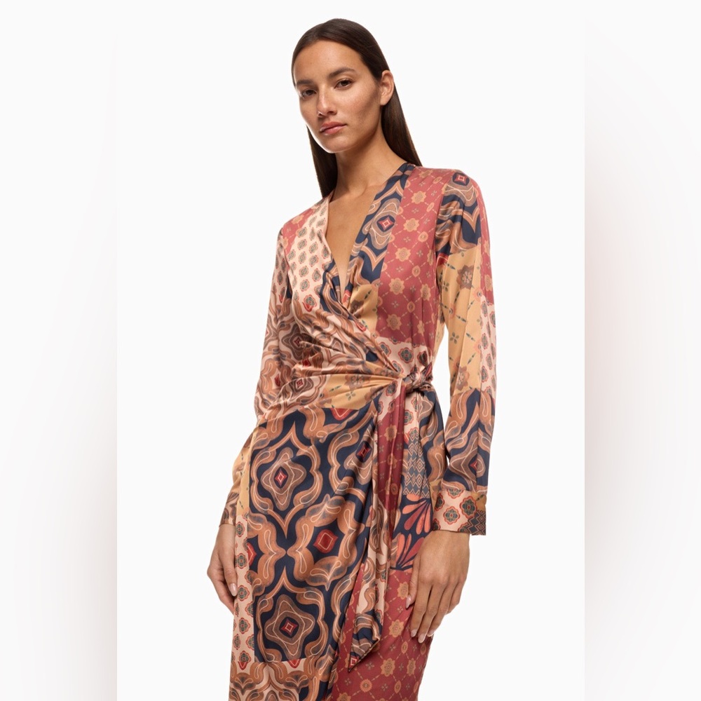 Misa Eliza Patchwork Wrap‎ Dress - Picture 2 of 14